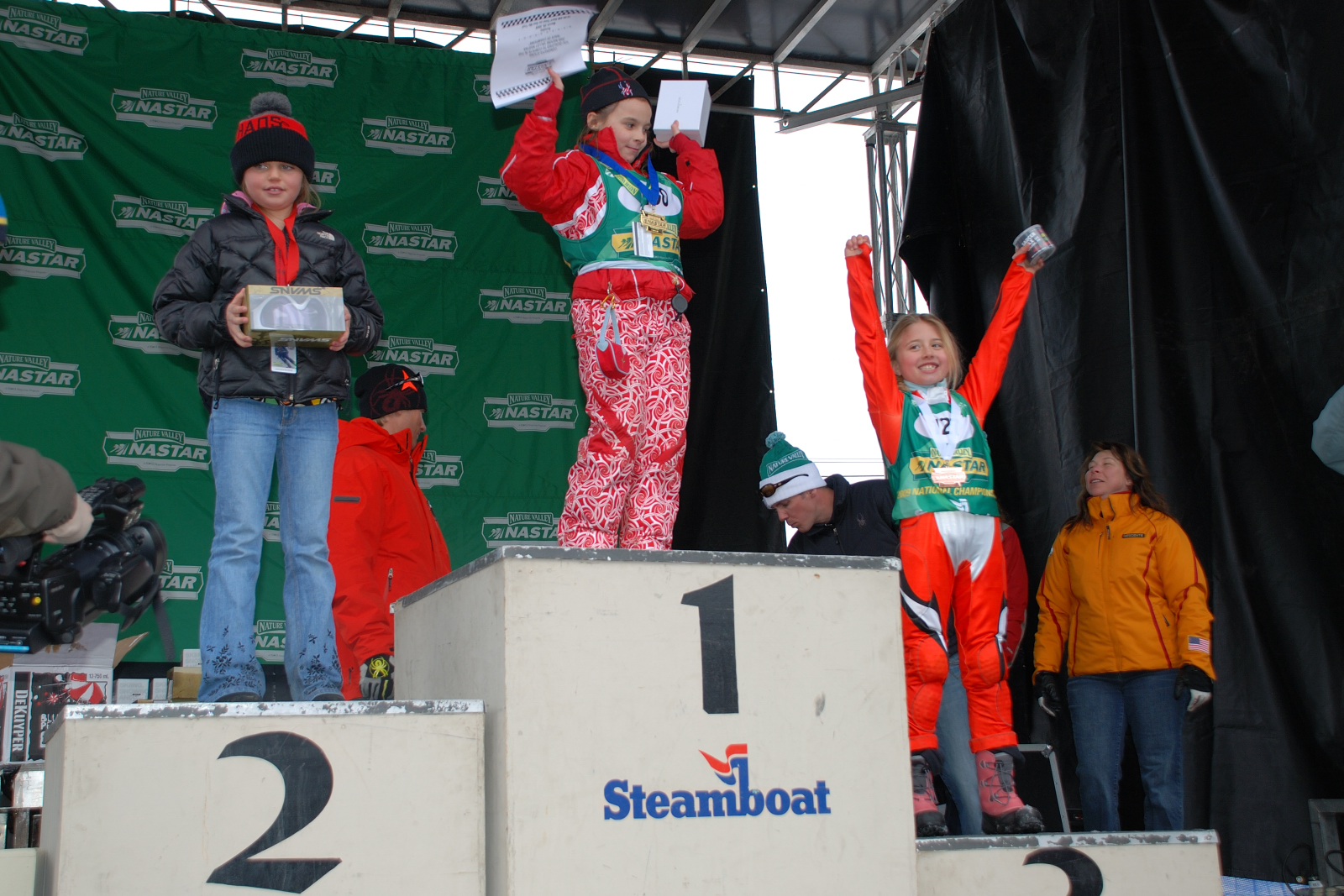 Ainsley Proffit stands on her first podium of her ski racing career. Little did she know that race would take her down a path towards joining the U.S. development team. Photo courtesy of Ainsley Proffit.