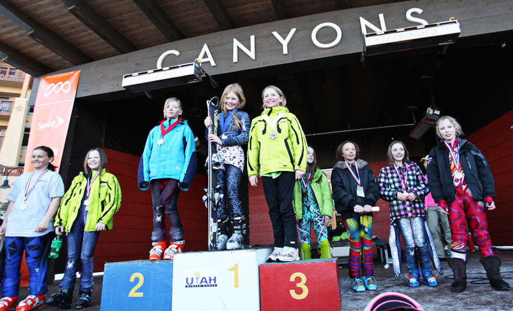 Junior ski racers