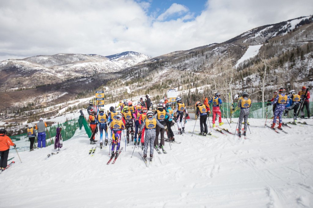 Teams gather at the start