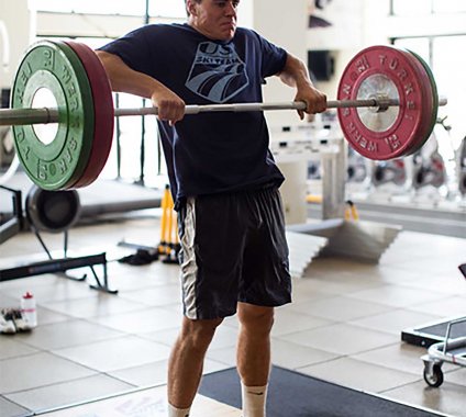 U.S. Ski Team members use weights to lift